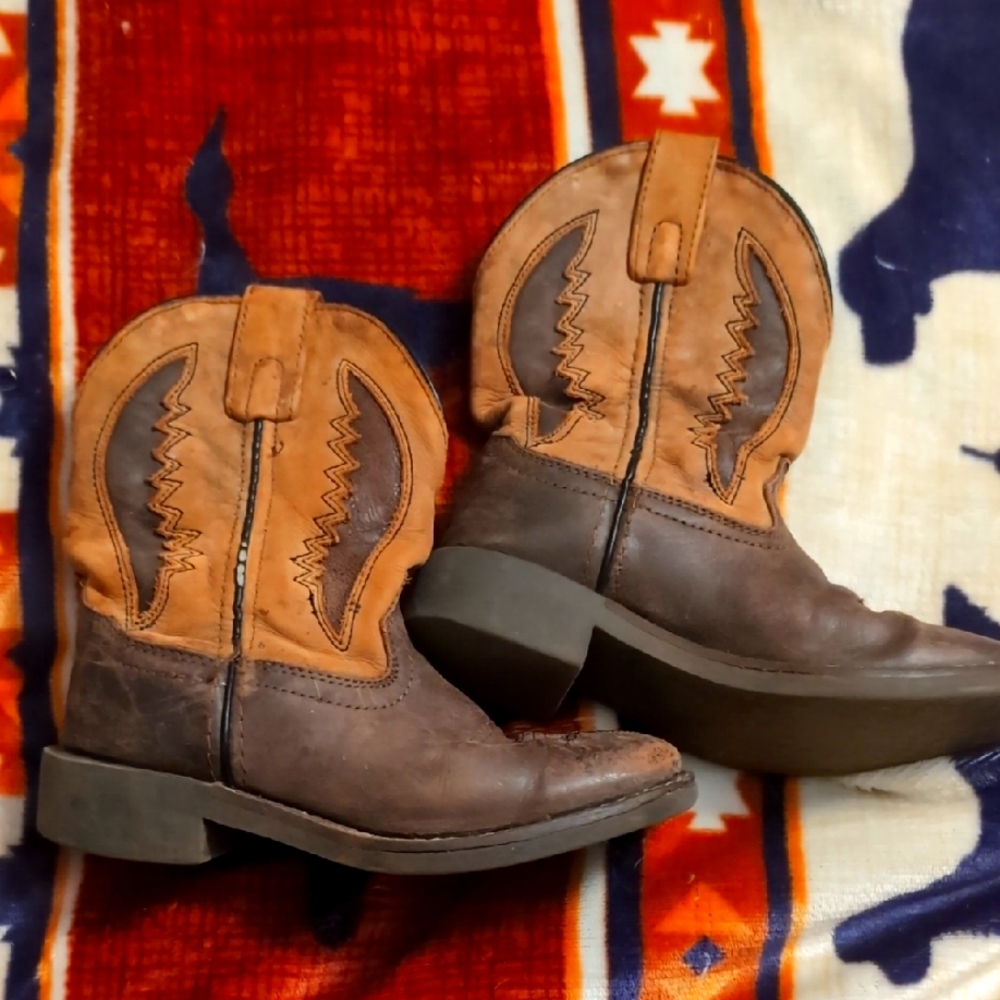 Brown and Tan Cowboy Boots